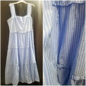 Cotton blue pinstripe dress 16